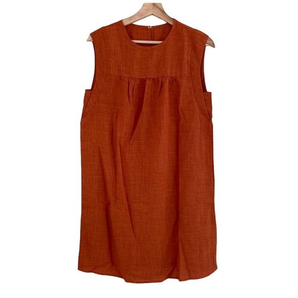 BOPOCO Sleeveless Mini Sheath Dress In Rust Sizse S/M - Picture 6 of 6